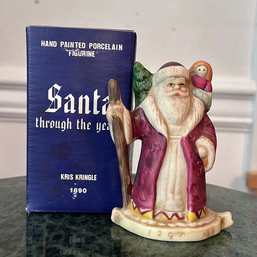 RSVP Santa Through The Years 1990 Porcelain Figurine Set St Nicholas 1880-1940